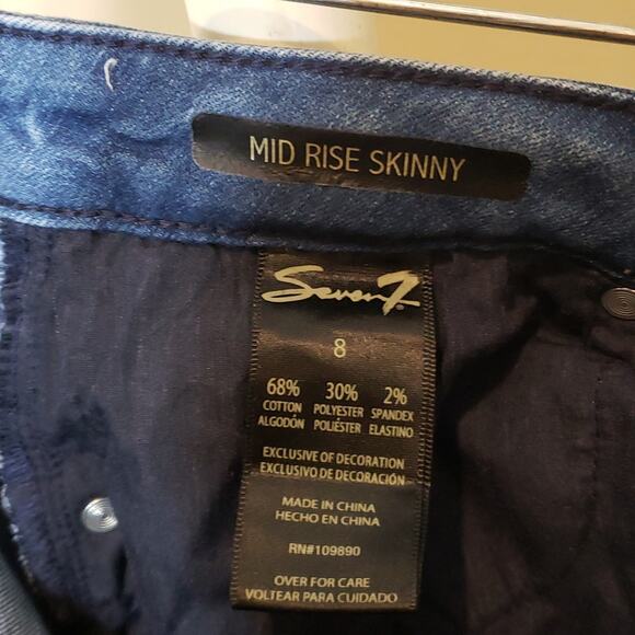 Seven7 Mid Rise Skinny Size 8 - Picture 5 of 8